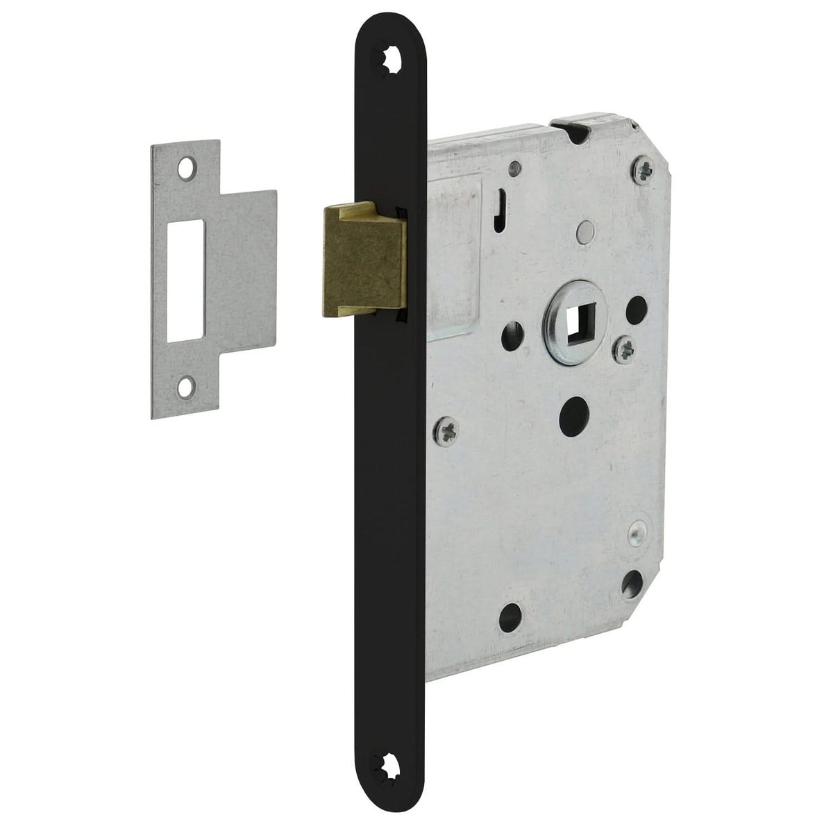 Dagschoot van een zwart loopslot van Intersteel met schuine voorkant