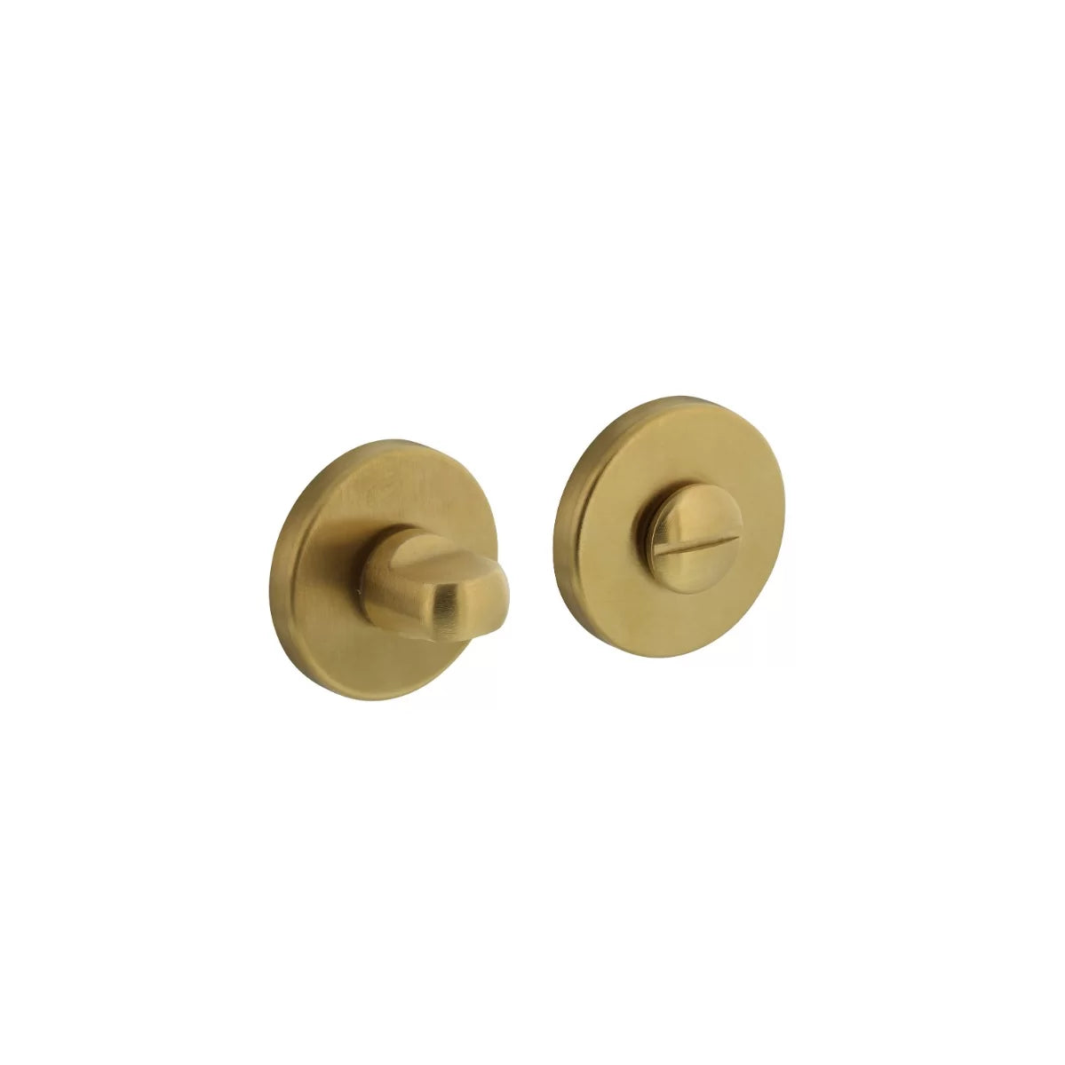 Messing WC sluiting rond — 52 ronde toilet-badkamer rozetten Intersteel Aprile Artitec HDD Pro Olivari Hardbrass in messing titaan PVD getrommeld gepolijst en ongelakt voor klassieke badkamer toilet monumentaal en jaren-30 villa met draaiknop bezet vrij