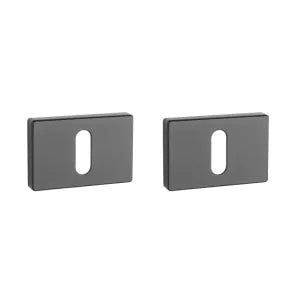 Zwart rechthoekig sleutelrozet — 70x35 mm voor klassieke klavierdeur