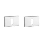 Aprile Premium en Prestige Sleutelrozet Rechthoek 50x33x7mm en 50x33x5mm in Chroom mat en gepolijst PVD — 2 modellen rechthoekige sleutelrozet voor moderne minimalistische villa-binnendeur met strak-modern design-statement.