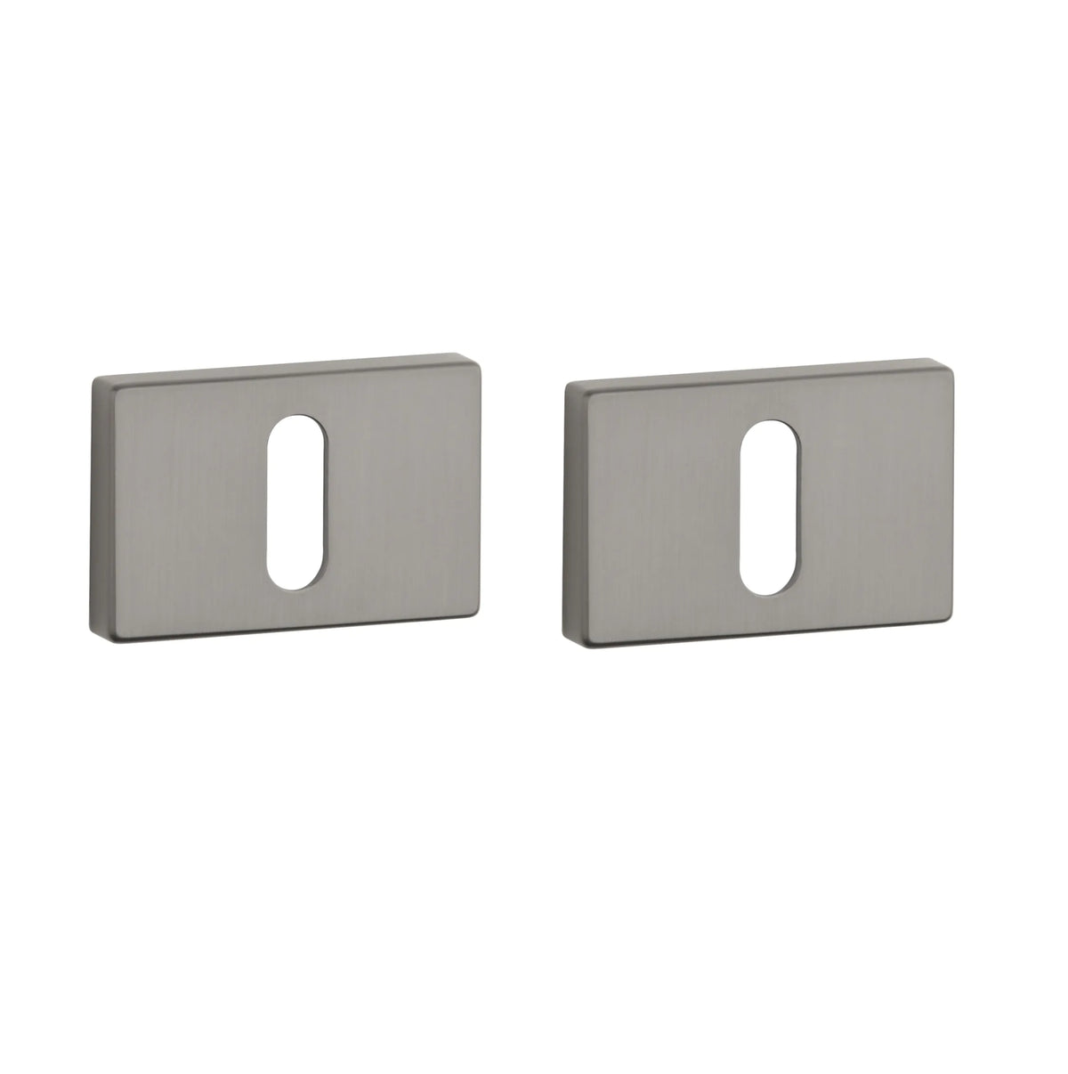 Aprile Prestige sleutelrozetten 50x33x7mm grafiet — grafiet rechthoekig sleutelrozet voor klassieke binnendeur in donkergrijs Aprile Grafiet finish met ultra-dun design-statement uitvoering.