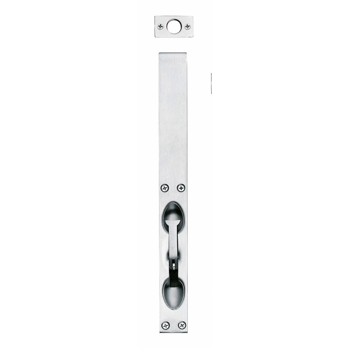DX Bascule kantschuif type 816, 822, 408 en 7550 AS in 150-400mm staal en zwart, Intersteel Kantschuif 150 en 200mm RVS Geborsteld plus HDD Pro AGB Slot Kantschuif 162x16mm in Nikkel, Brons en Zwart — kantschuiven voor inactief deur-blad van dubbele deur.