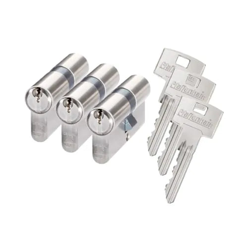 Cilinders HUB met Pfaffenhain Profielcilinder 30/30mm SKG3 in losse en gelijksluitende sets, DOM Plura SKG2/SKG3 knopcilinder en profielcilinder, M&C Matrix SKG3, Cisa Italiaans plus elektronische DOM Tapkey en BURG-WÄCHTER ENTRY — 73 cilinders.