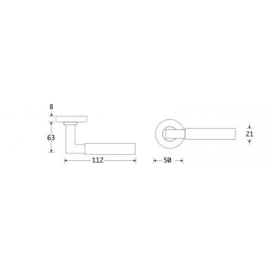 Artitec deurkruk Bauhaus ebben/Vivo glans nikkel detail