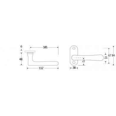Artitec Mi Satori deurkruk op rozet Linea / ovaal messing ongelakt – productfoto
