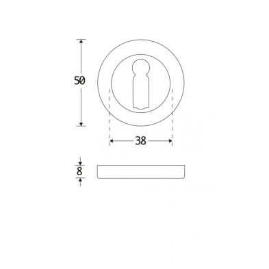 Artitec sleutelrozet Vivo messing gelakt detail