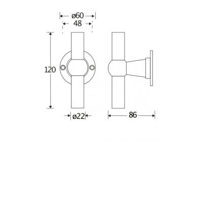 Artitec Mi Satori voordeurknop Chemin de Fer messing antiek detail