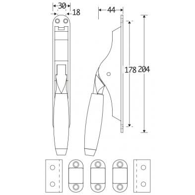 Artitec Mi Satori pompespagnolet Ton ebben messing antiek detail