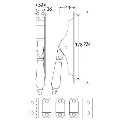 Artitec Mi Satori pompespagnolet set Antique Ebben glans nikkel &ndash; productfoto