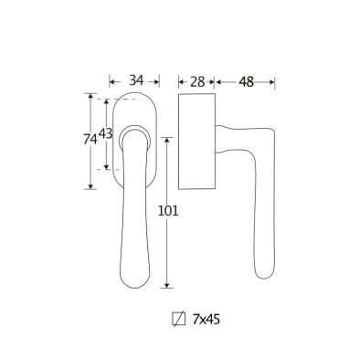 Artitec Mi Satori SKG3 draaikiepgarnituur afsluitbaar Linea glans nikkel – detail
