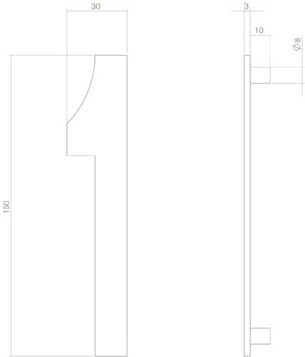 Intersteel huisnummer 1 150 mm messing getrommeld - detail