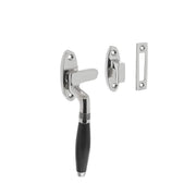 Intersteel raamsluiting Ton links chroom ebbenhout vooraanzicht