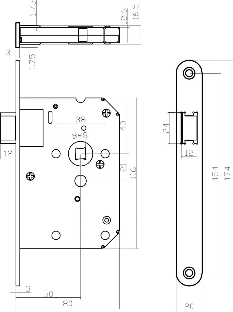 Intersteel deurkruk Bau-stil op vierkante rozet messing titaan PVD, detail