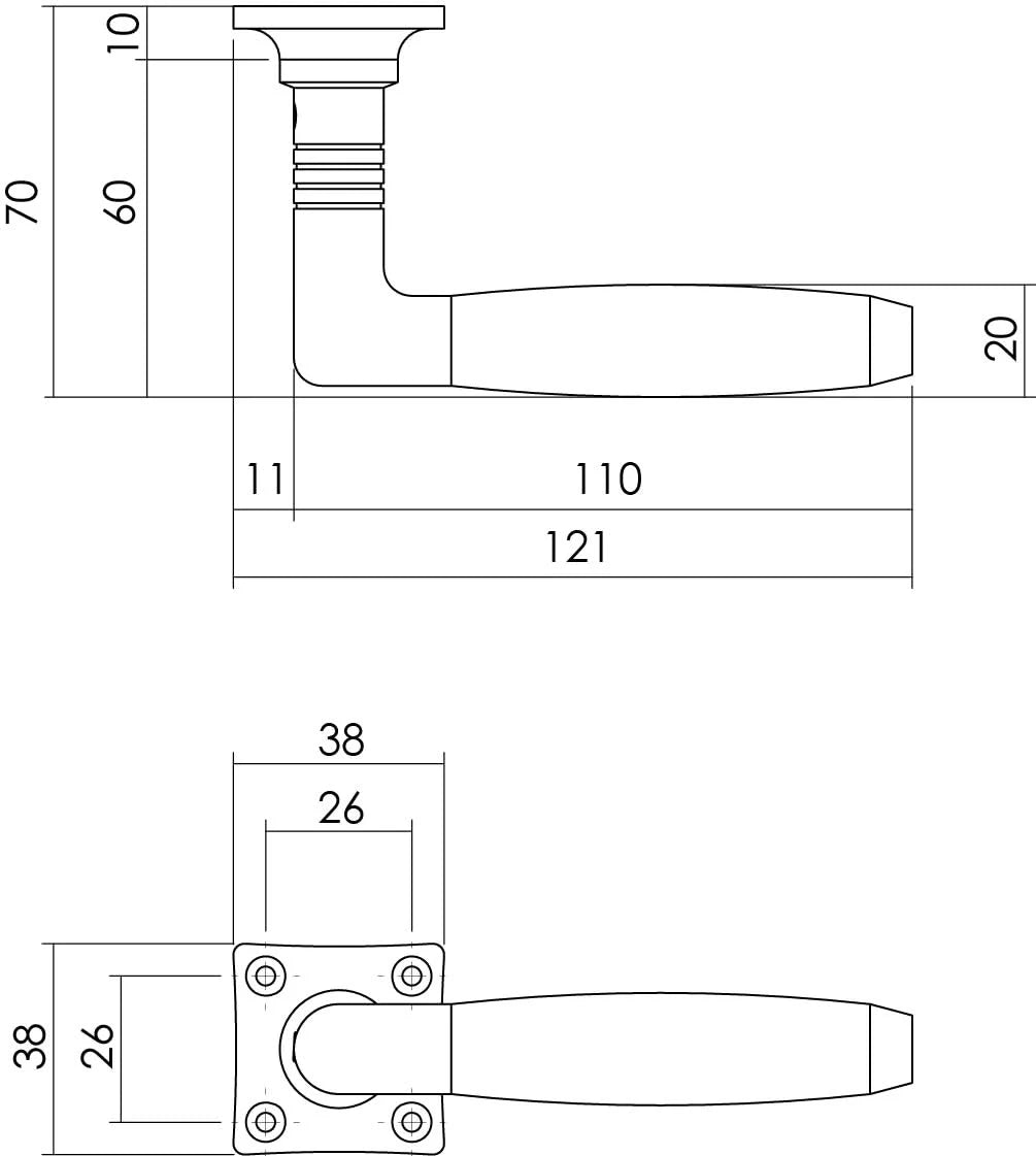 Intersteel deurbeslagset toiletslot rvs/nikkel mat met deurkruk Ton Basic – detailfoto