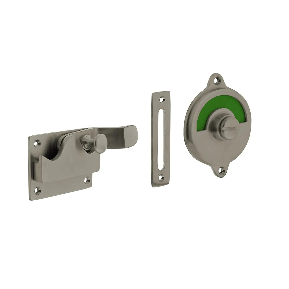Intersteel WC-overslag met bocht rood/groen nikkel mat – vooraanzicht