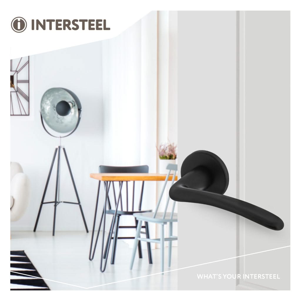 Intersteel deurkruk Zaia op rozet Mat zwart – detailfoto
