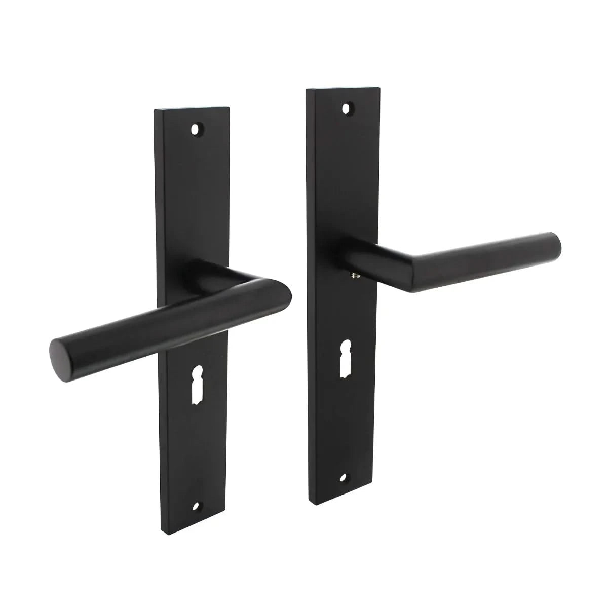Intersteel deurkruk Bastian op schild 245 x 45 mm BB56 mat zwart – vooraanzicht