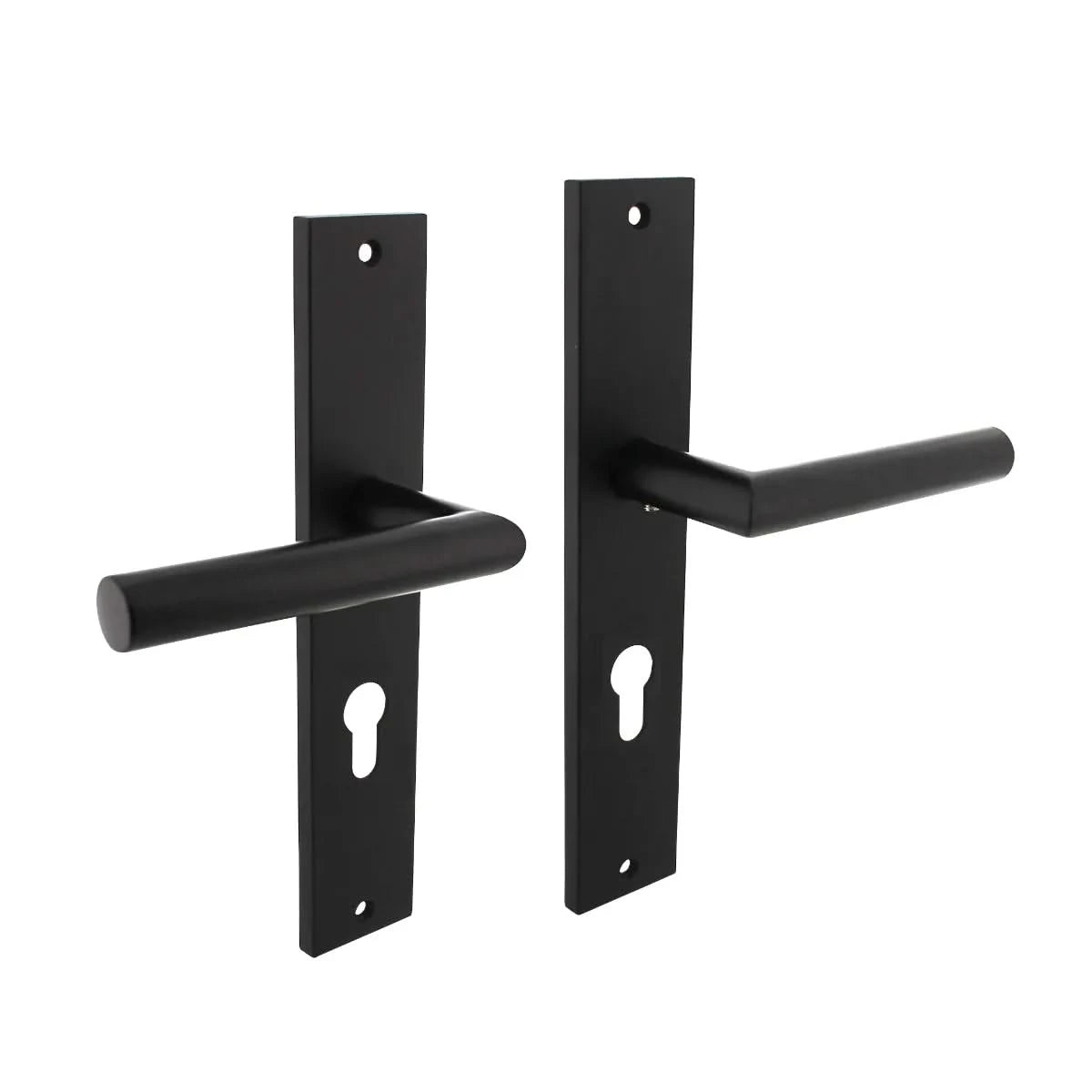 Intersteel deurkruk Bastian op schild Mat zwart vooraanzicht
