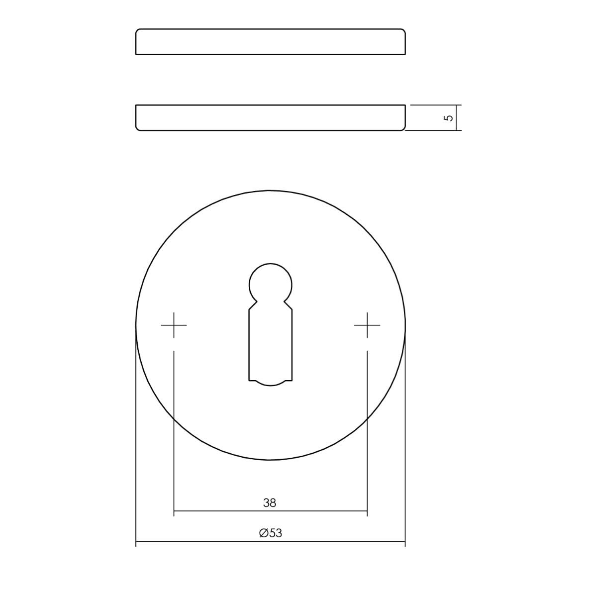 Intersteel rozet met sleutelgat mat zwart detail