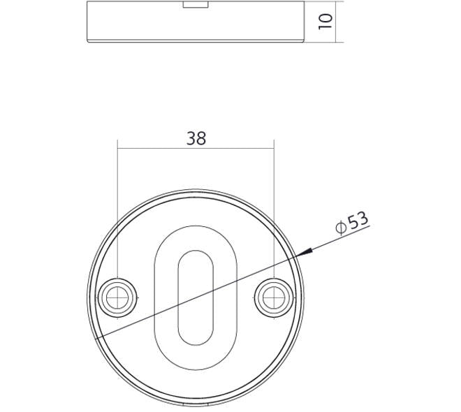 Intersteel Sleutelrozetten basic verdekt ø53x10mm mat zwart
