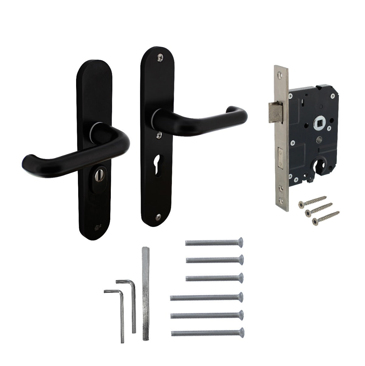 Intersteel achterdeurbeslag ovaal SKG*** aluminium zwart
