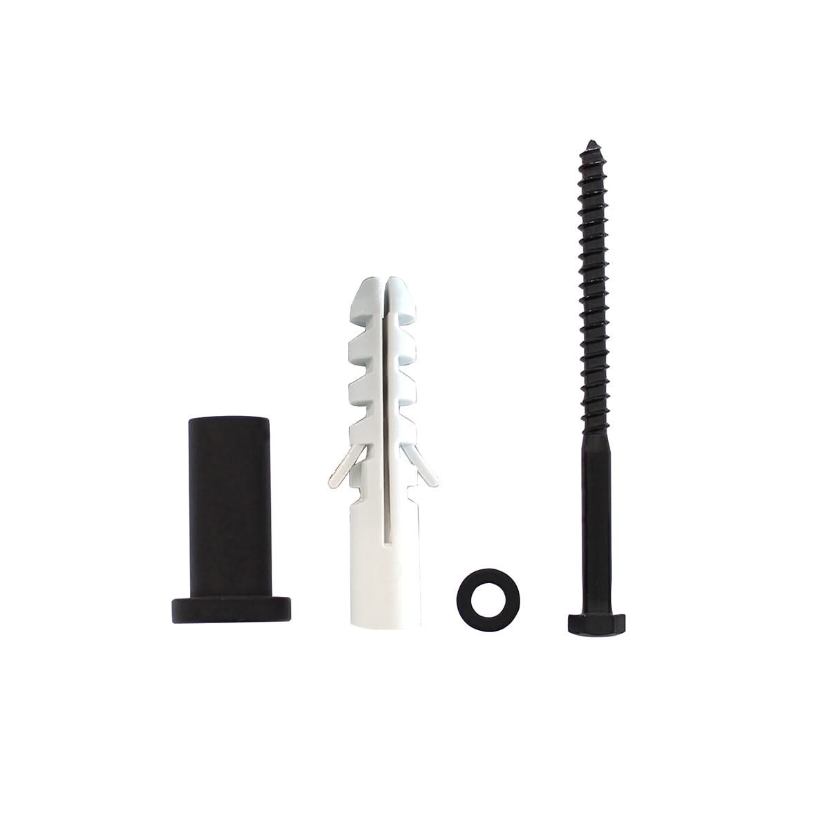 Intersteel verlengde ronde steunen 50 mm set van 5 mat zwart – vooraanzicht