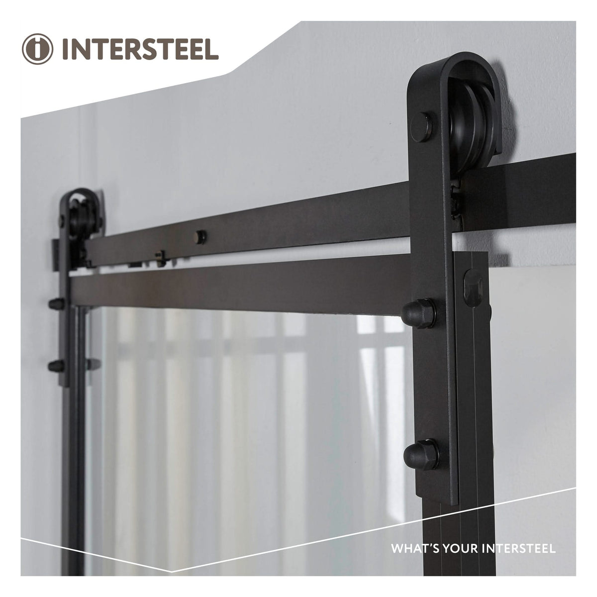 Intersteel DIY-schuifdeur Cubo zwart profiel en glas - detail