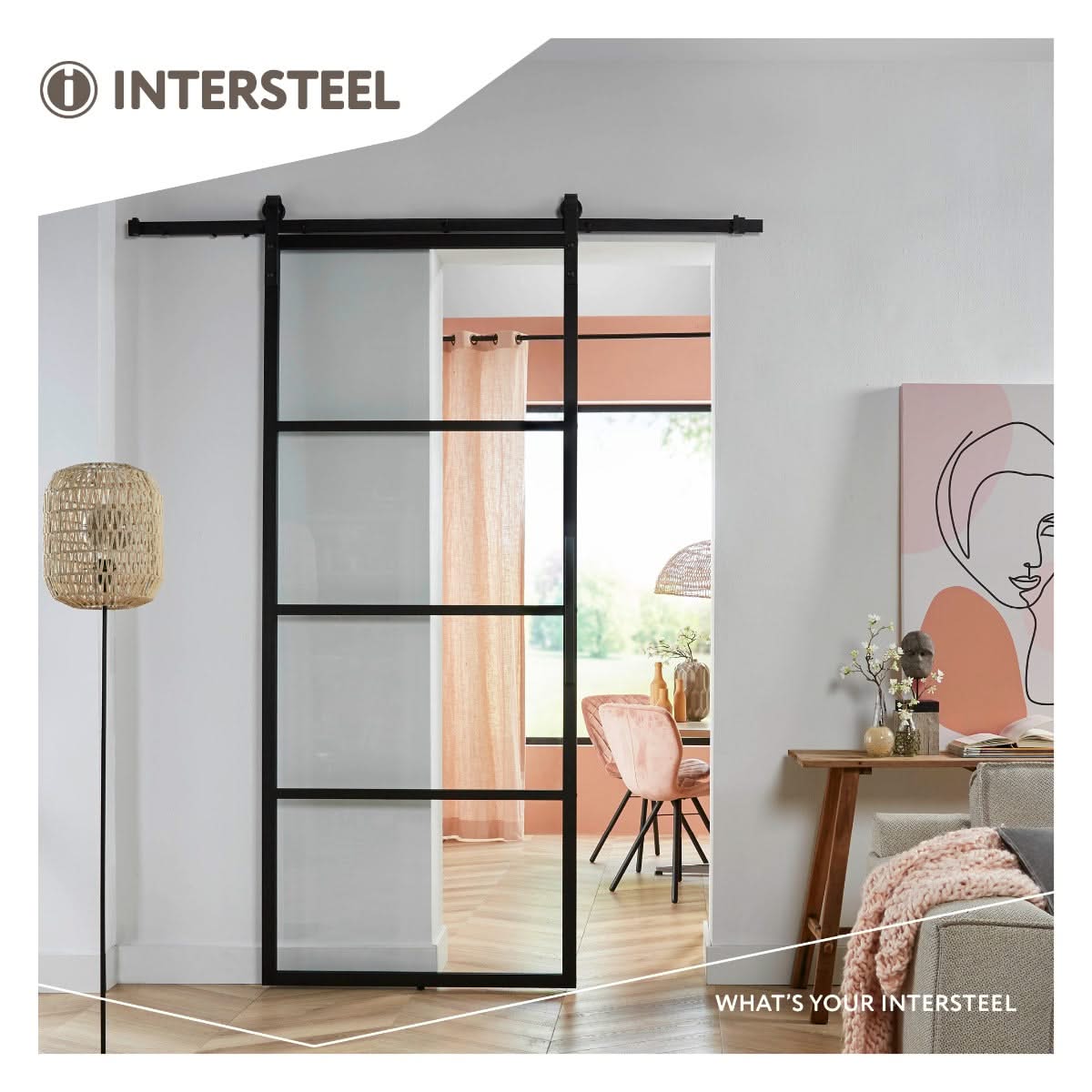 Intersteel DIY-schuifdeur Cubo zwart hangrol detail