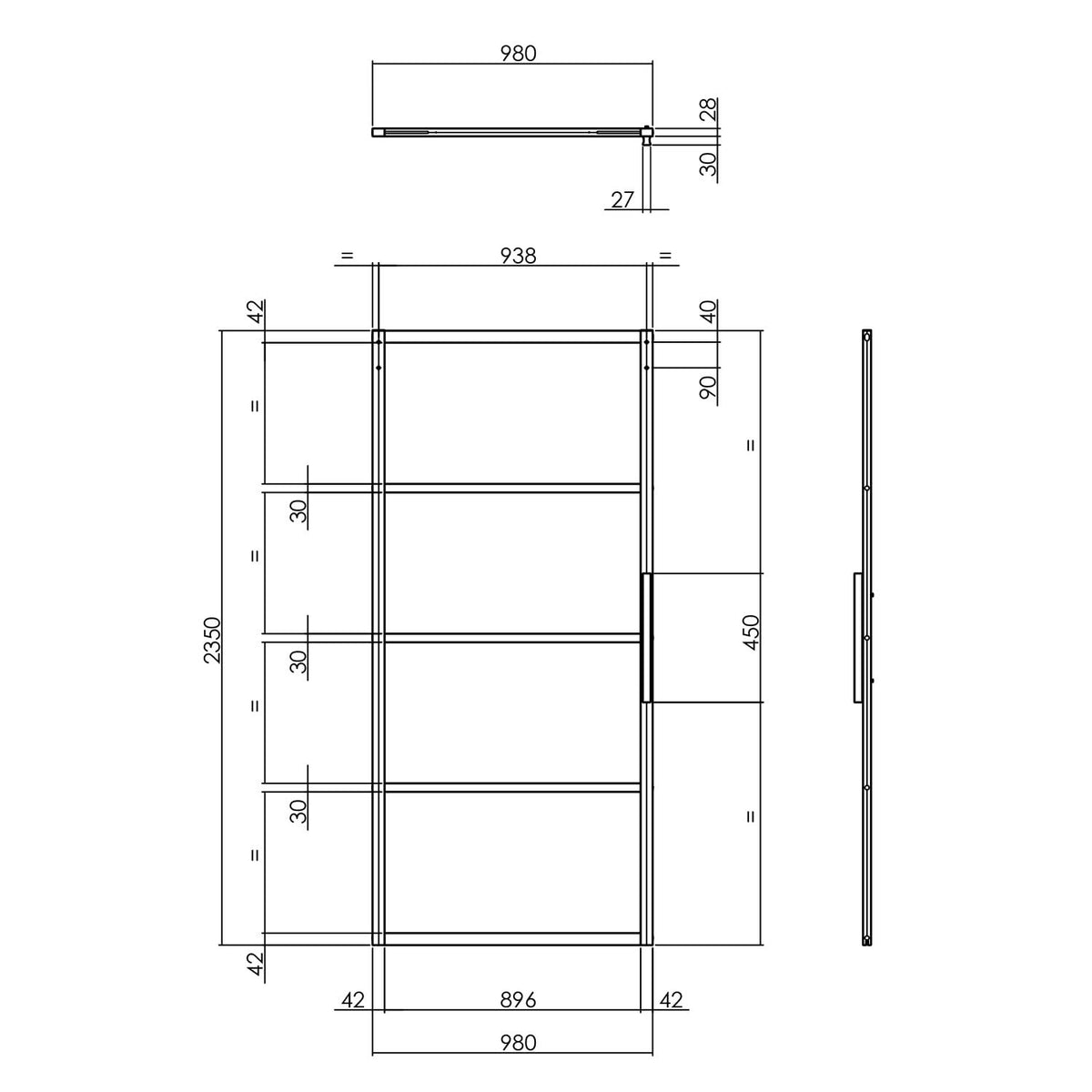 Intersteel schuifdeursysteem Basic zwarte rail - detail
