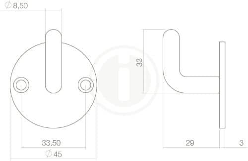 Intersteel jashaak met achterplaat Ø45 mm zwart detail