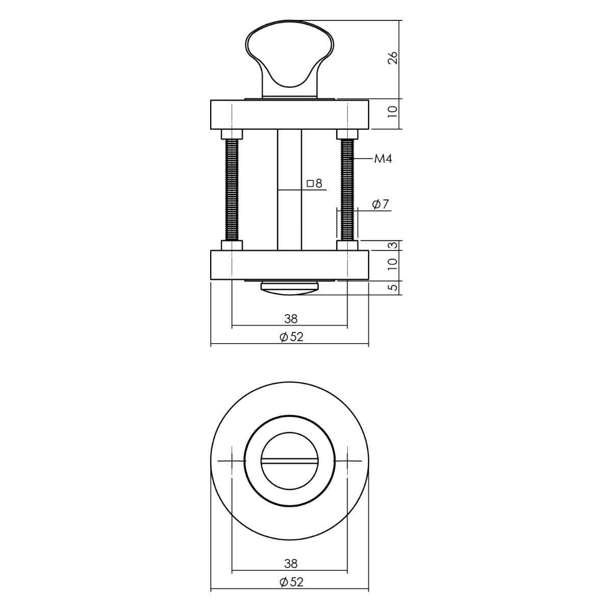 Intersteel deurbeslagset toiletslot wit met deurkruk Bastian – detailfoto