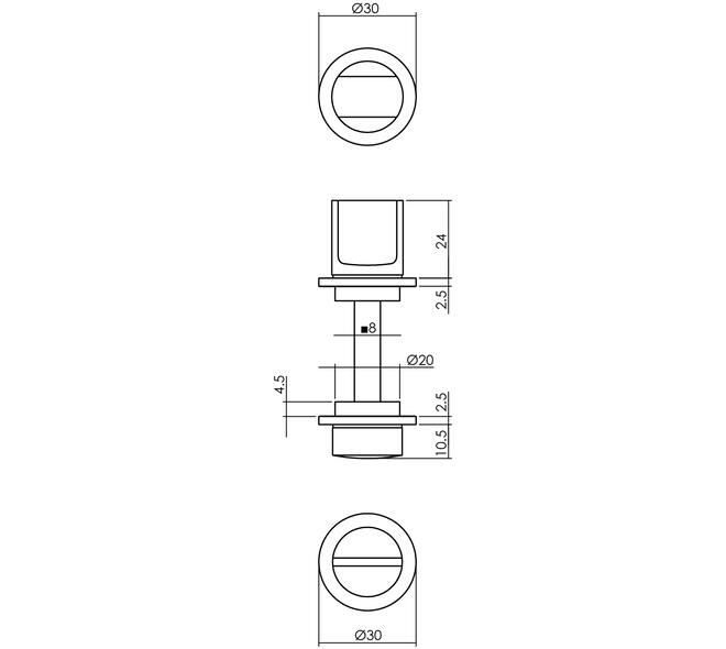 Intersteel WC-sluiting rond op rozet Antracietgrijs – detailfoto