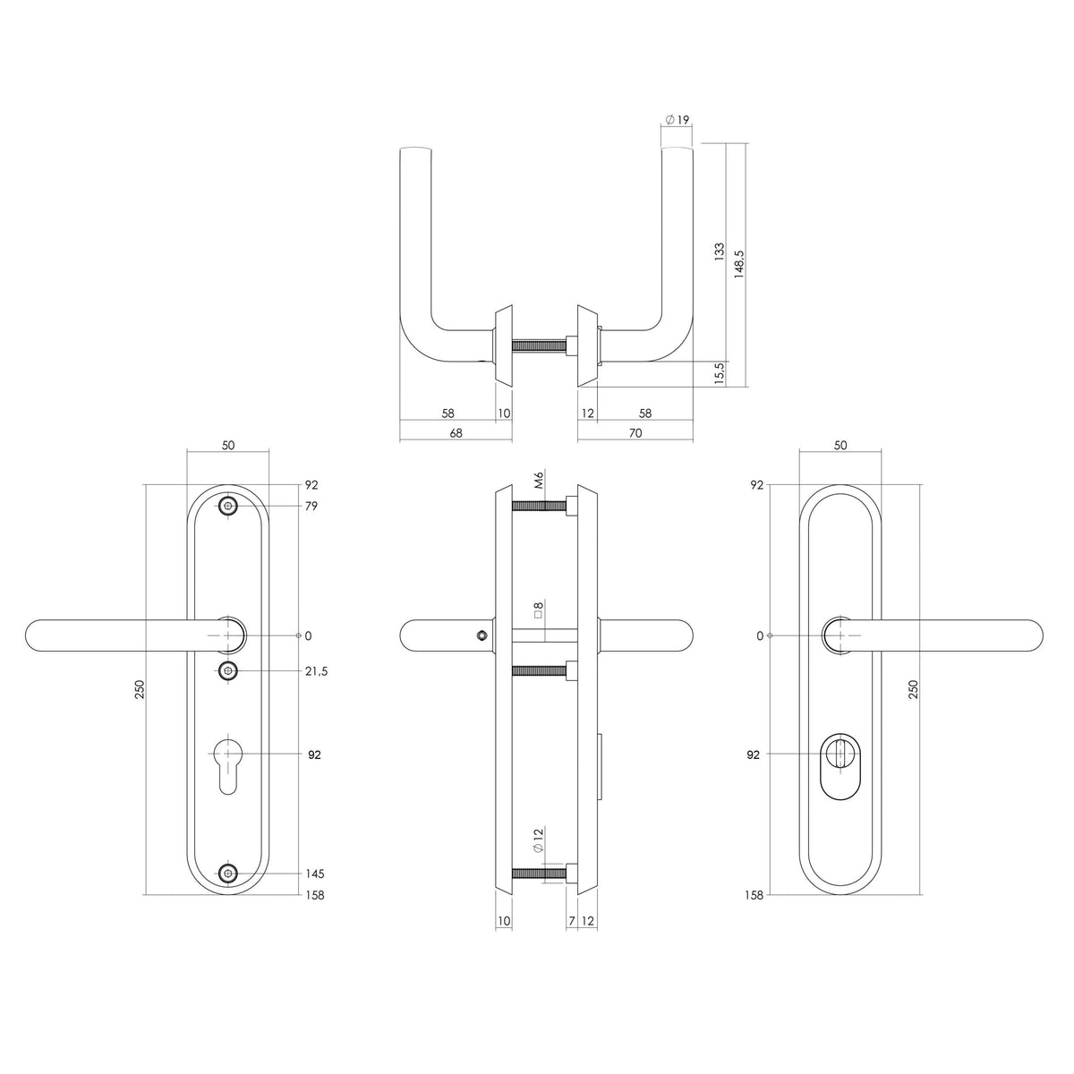 Intersteel Luzern veiligheidsbeslag kruk/kruk PC92 RVS getrommeld - detailfoto