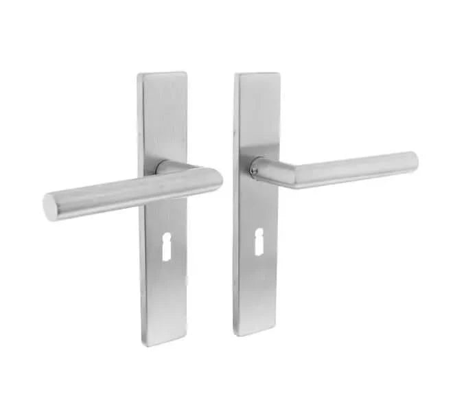 Intersteel deurkruk Hoek 90° rechthoekig schild rvs geborsteld sfeerbeeld