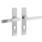 Intersteel deurkruk vierkant op schild PC72 RVS geborsteld vooraanzicht