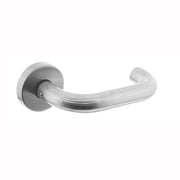 Intersteel deurkruk rond geveerd stalen rozet Ø53x8mm RVS klasse 4 – vooraanzicht