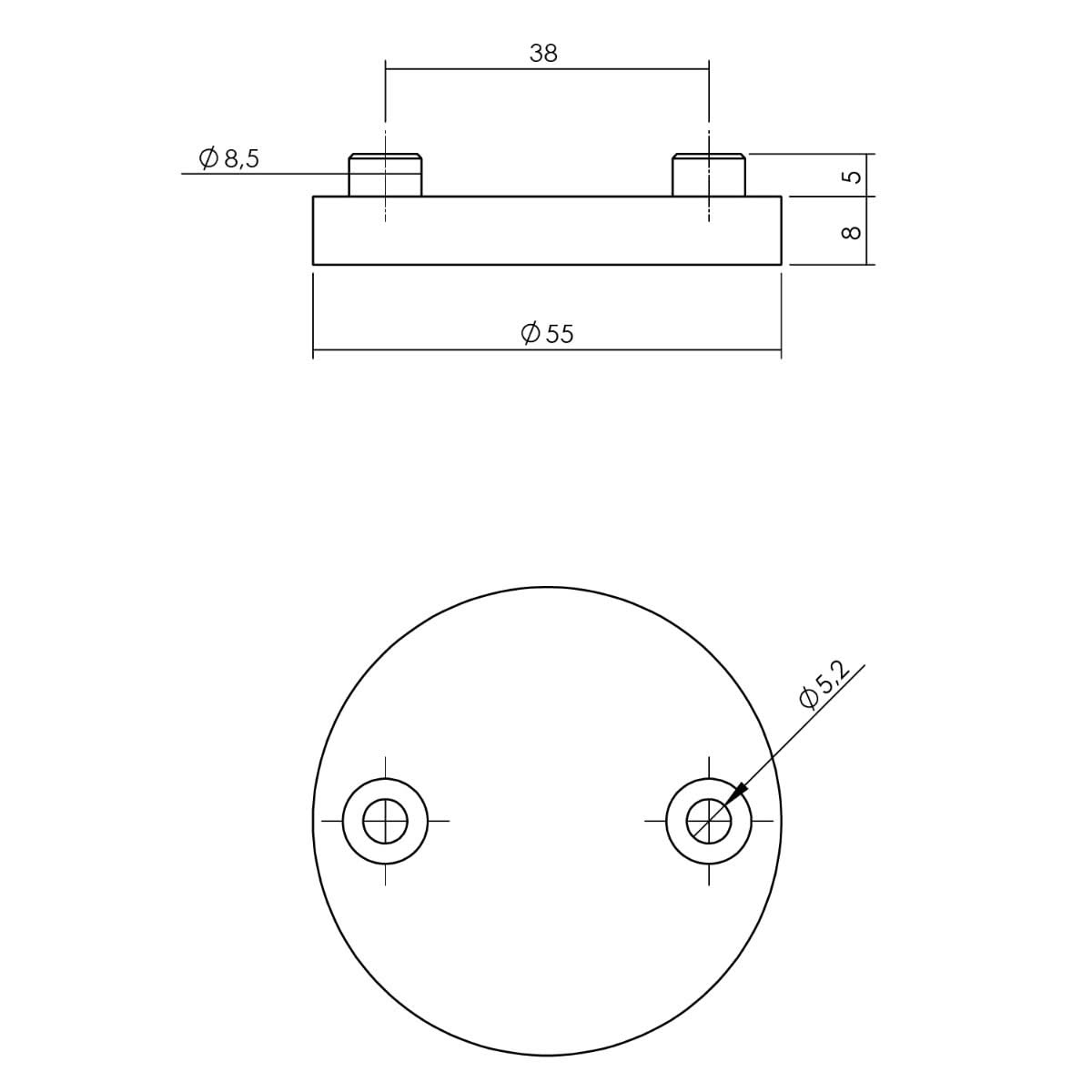 Intersteel afdekrozet Grand&Johnson RVS geborsteld, detailaanzicht