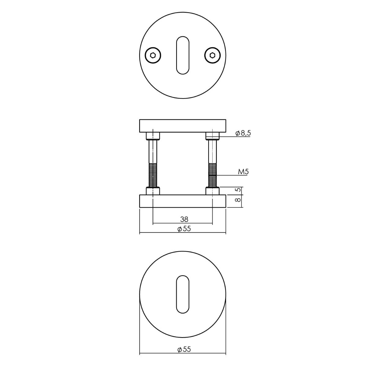 Intersteel sleutelrozet Shiraat koper mat detail