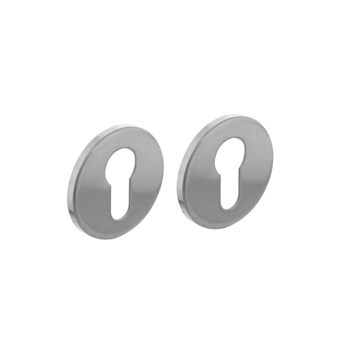 Intersteel rozet profielcilindergat met nokken rond 53mm RVS geborsteld – vooraanzicht