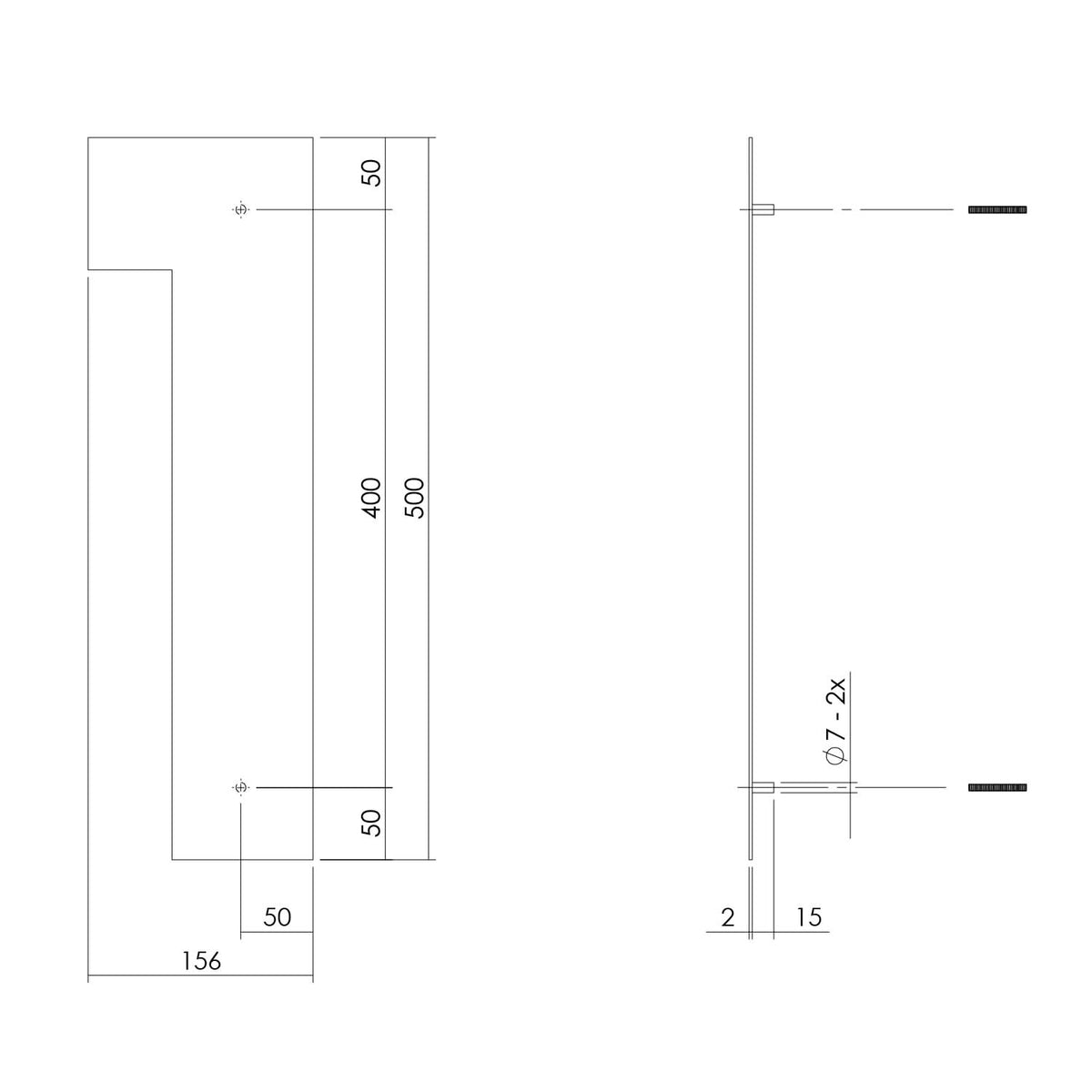 Intersteel huisnummer 1 XXL hoogte 50 cm rvs geborsteld – detailfoto