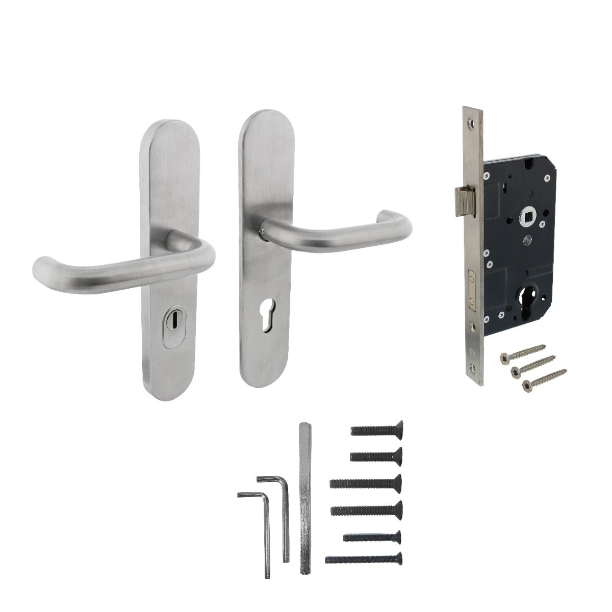 Intersteel achterdeurbeslag ovaal verdekt SKG*** rvs vooraanzicht