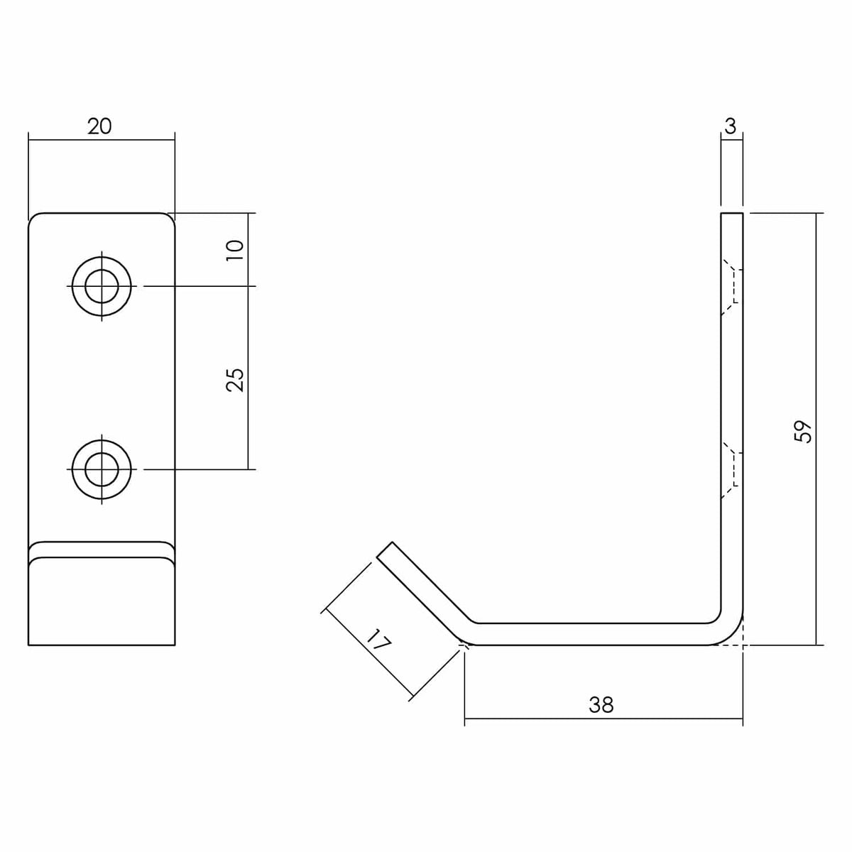 Intersteel Jashaak gebogen RVS Geborsteld detailfoto