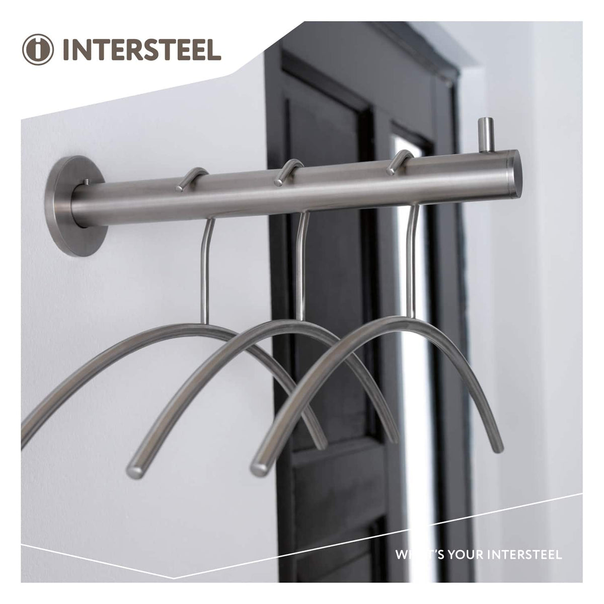 Intersteel garderobesteun RVS geborsteld gemonteerd