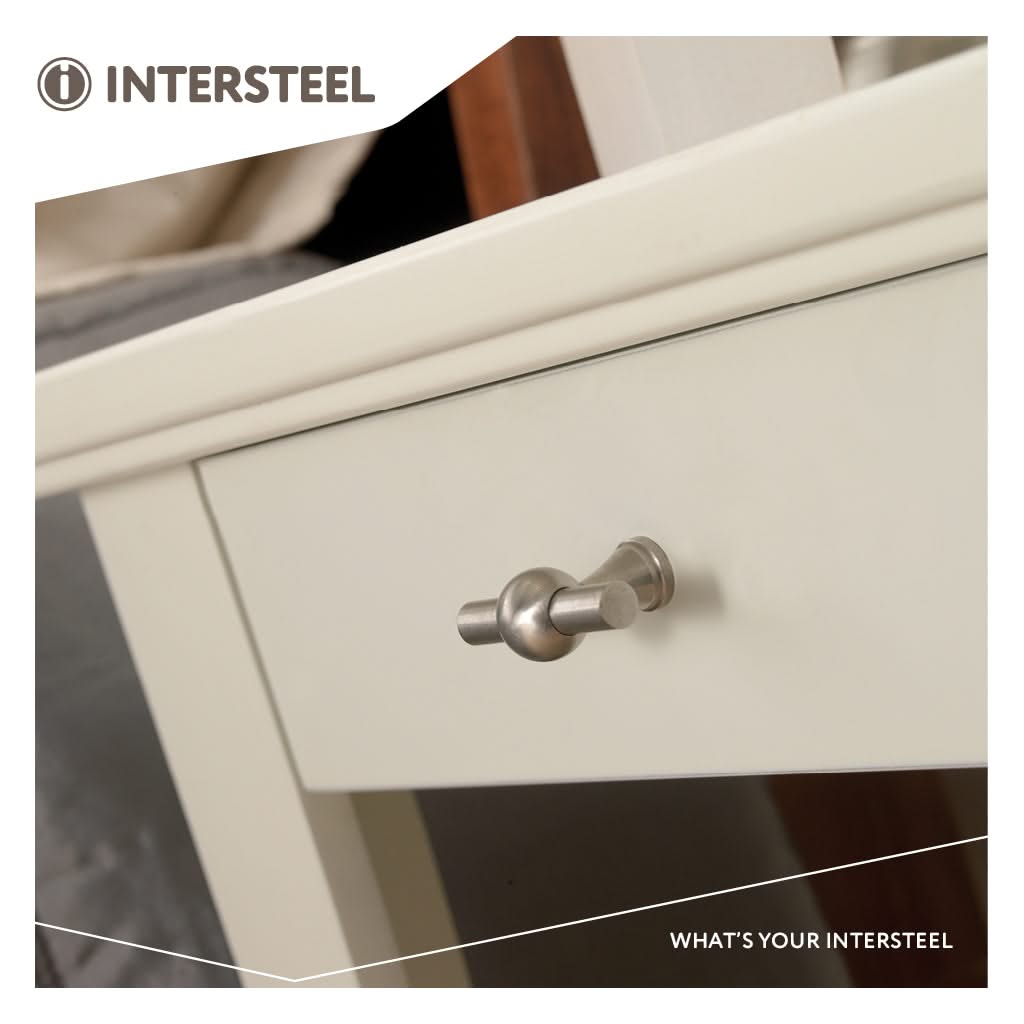 Intersteel meubelknop T-vorm rvs geborsteld zijaanzicht