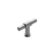 Intersteel meubelknop T-vorm 20 mm recht/recht rvs geborsteld vooraanzicht