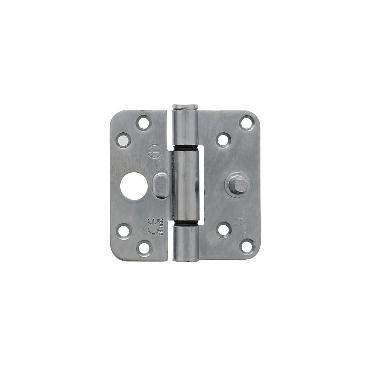 Intersteel glijlagerscharnier 89 x 89 x 3 mm DIN rechts/links verzinkt SKG3 – vooraanzicht