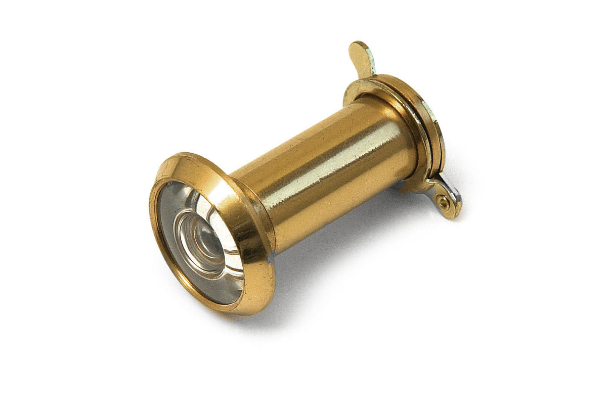 Dulimex deurspion 200 graden Ø16 mm deurdikte 36-60 mm gepolijst messing - vooraanzicht