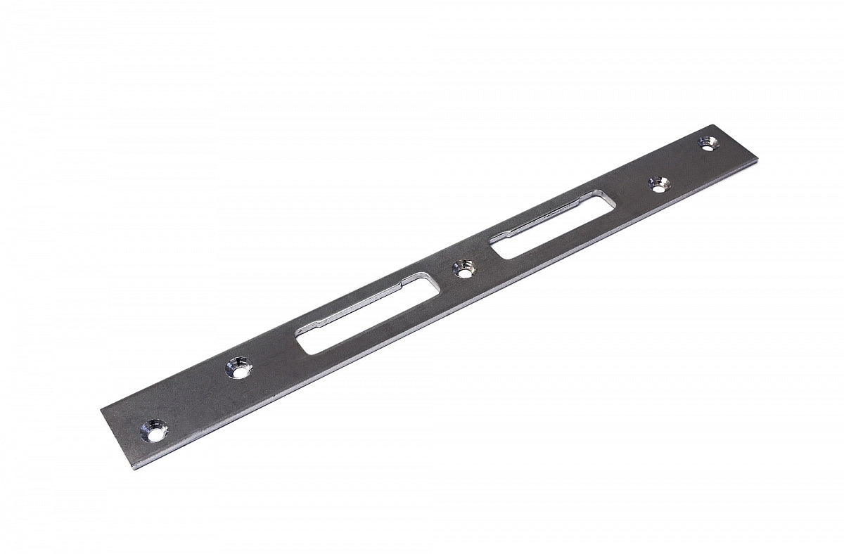 Dulimex rechte sluitplaat 300x30x3 mm in verchroomd staal, vooraanzicht