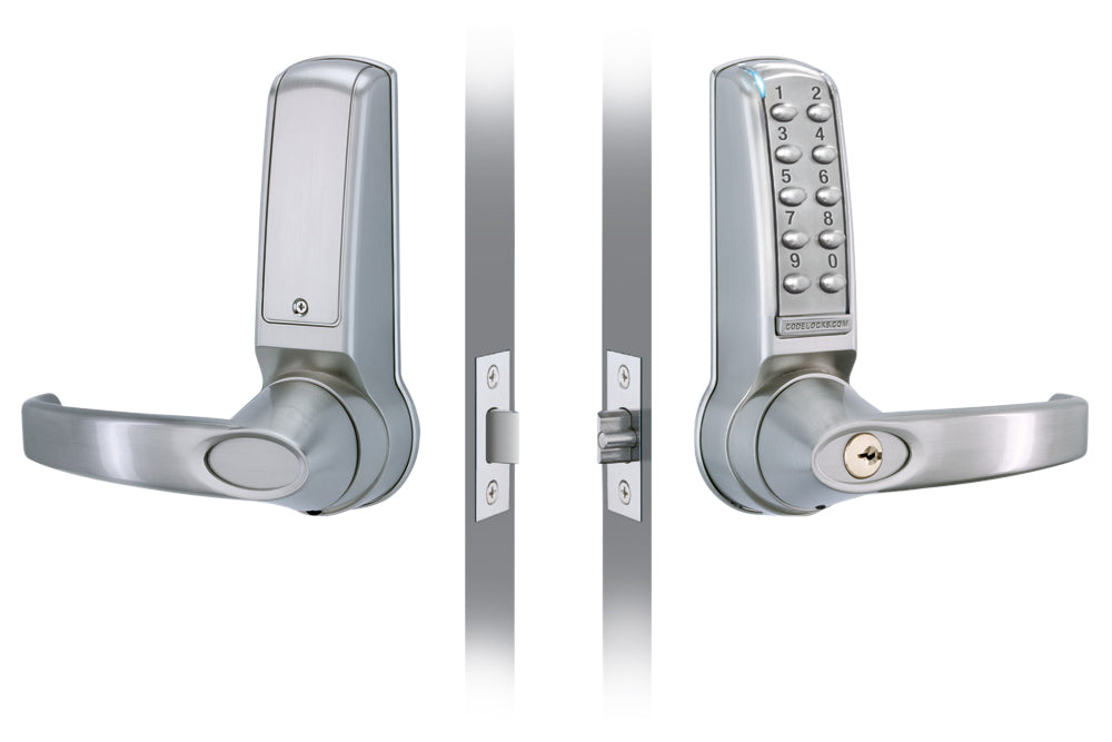 Dulimex KNSV-6025 PVD elektronisch codeslot geborsteld staal – vooraanzicht