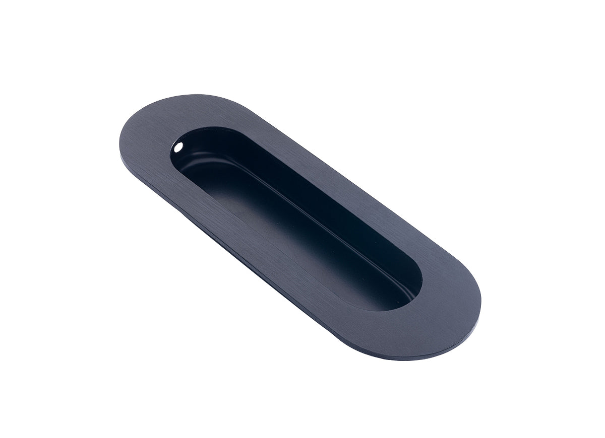 Dulimex DX schuifdeurkom ovaal 120x40 mm RVS zwart - verzonken inbouwkom